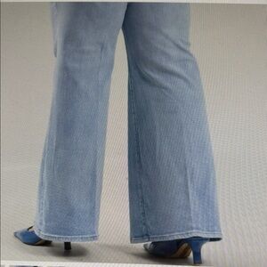 Retro Flare Palazzo Plus Size 14 High Rise Lift & Tuck Technology Wide Leg Jean